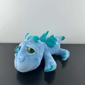 Russ Berrie Lil Peepers Scorch Blue Dragon 12” Big Green Eyes Plush Peeper